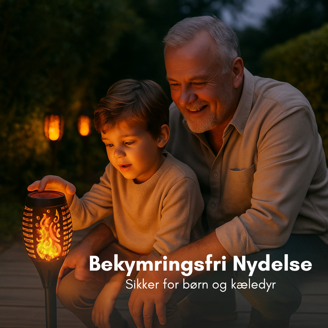 FlammerLys™ (4 STYK) - Den stemningsfulde solfakkelt - sikker og uden varme!