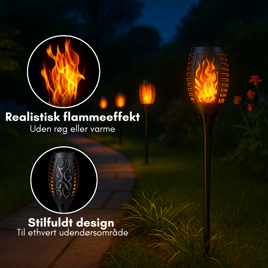 FlammerLys™ (4 STYK) - Den stemningsfulde solfakkelt - sikker og uden varme!