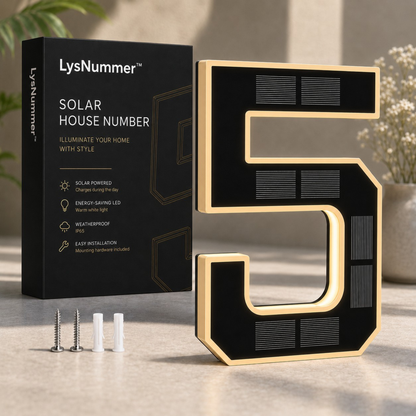 LysNummer™ - Smart og stilrent husnummer med solcelledrift!
