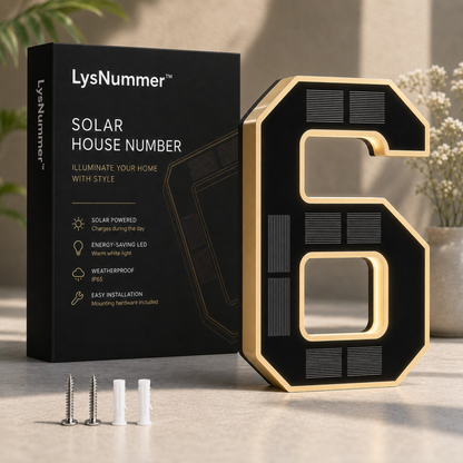 LysNummer™ - Smart og stilrent husnummer med solcelledrift!