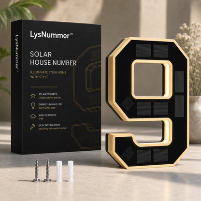 LysNummer™ - Smart og stilrent husnummer med solcelledrift!