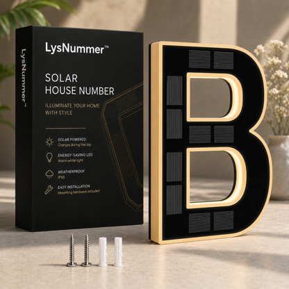 LysNummer™ - Smart og stilrent husnummer med solcelledrift!