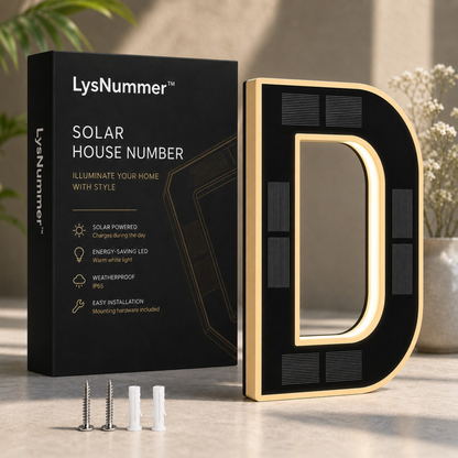 LysNummer™ - Smart og stilrent husnummer med solcelledrift!