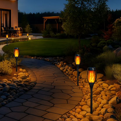 FlammerLys™ (4 STYK) - Den stemningsfulde solfakkelt - sikker og uden varme!