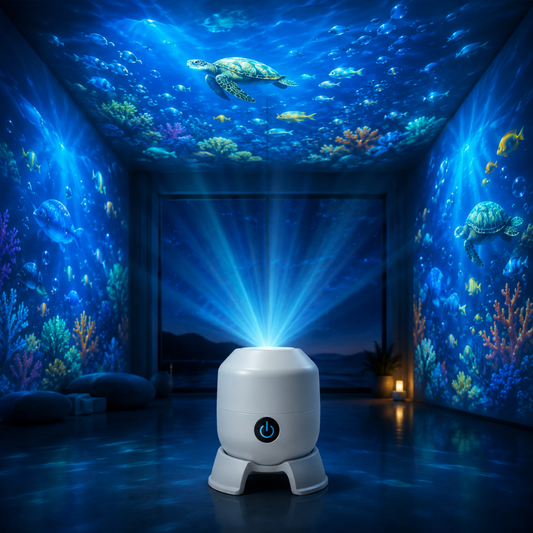 OceanGlow™ - Rotererende LED-lys der forvandler dit rum til et hav!