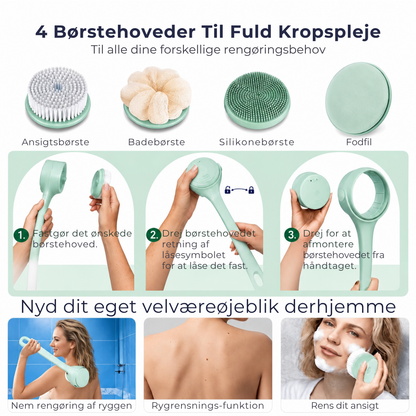 RygSkrub™ - Nå alle svære steder på ryggen — med elektrisk børsteskrub!
