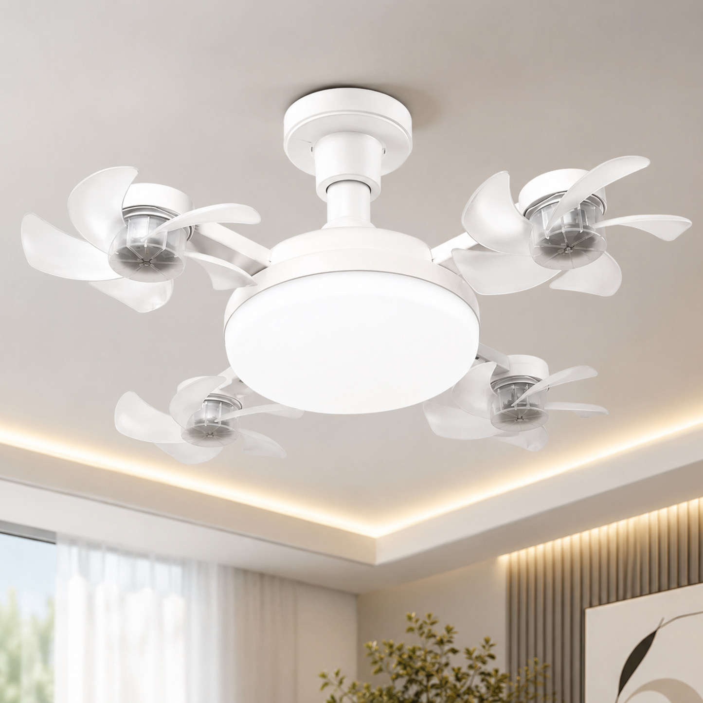 AirGlow™ - Køl dit rum ned med stil — LED-loft ventilator med fjernbetjening!