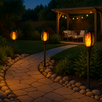 FlammerLys™ (4 STYK) - Den stemningsfulde solfakkelt - sikker og uden varme!