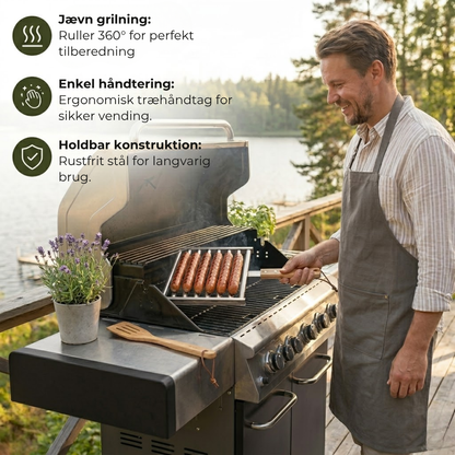 RulGrill™ - Grill perfekte pølser jævnt og nemt — hver gang!