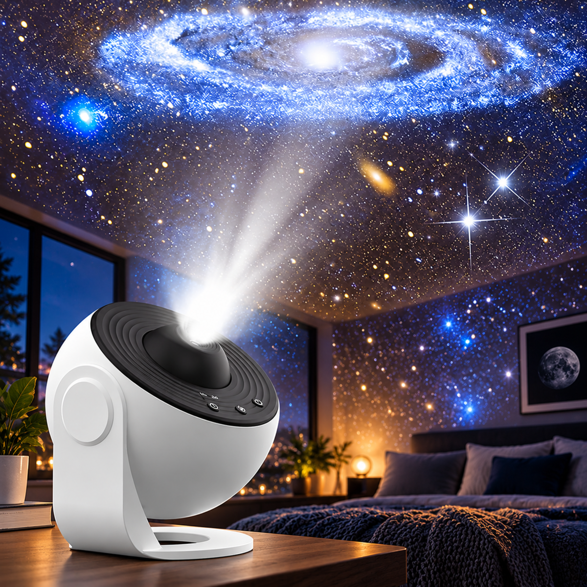 GalaxyLys™ - Unik stemning med bølgende stjerner og farver på loft og vægge!