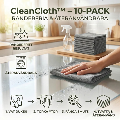 CleanCloth™ - Stribefri rengøring med genanvendelige mikrofiberklude!