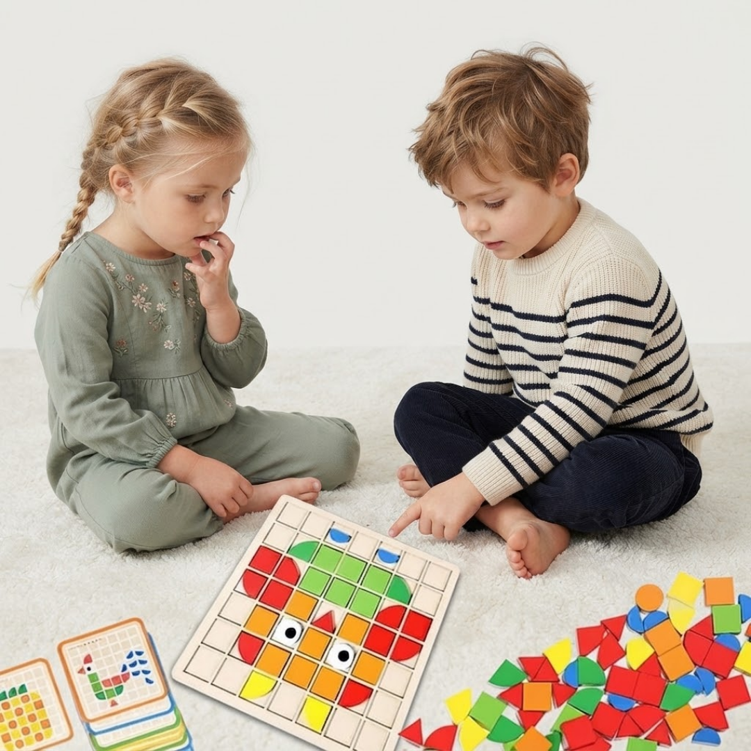 PuzzelSmart™ - Sjovt og lærerigt mosaikpuslespil til nysgerrige børn!