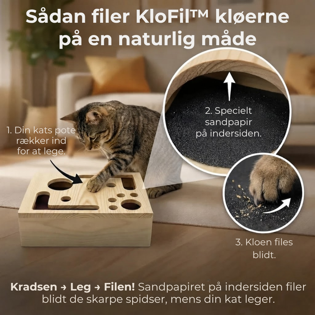 KloFil™ - Slib kløerne automatisk — og hold katten underholdt!