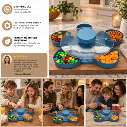 SnackDrej™ - Drejeligt serveringsbræt til hyggelige stunder med familie og venner!