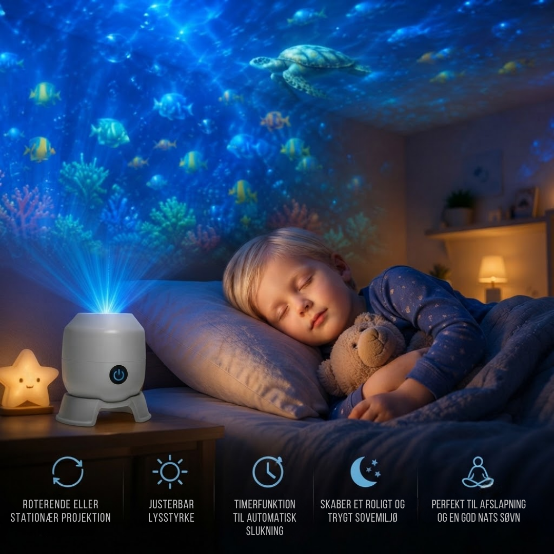 OceanGlow™ - Rotererende LED-lys der forvandler dit rum til et hav!