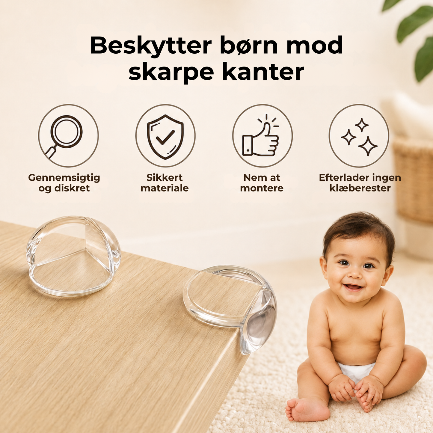 HjørneSafe™ - Beskyt dit barn mod skarpe hjørner — usynligt og sikkert!