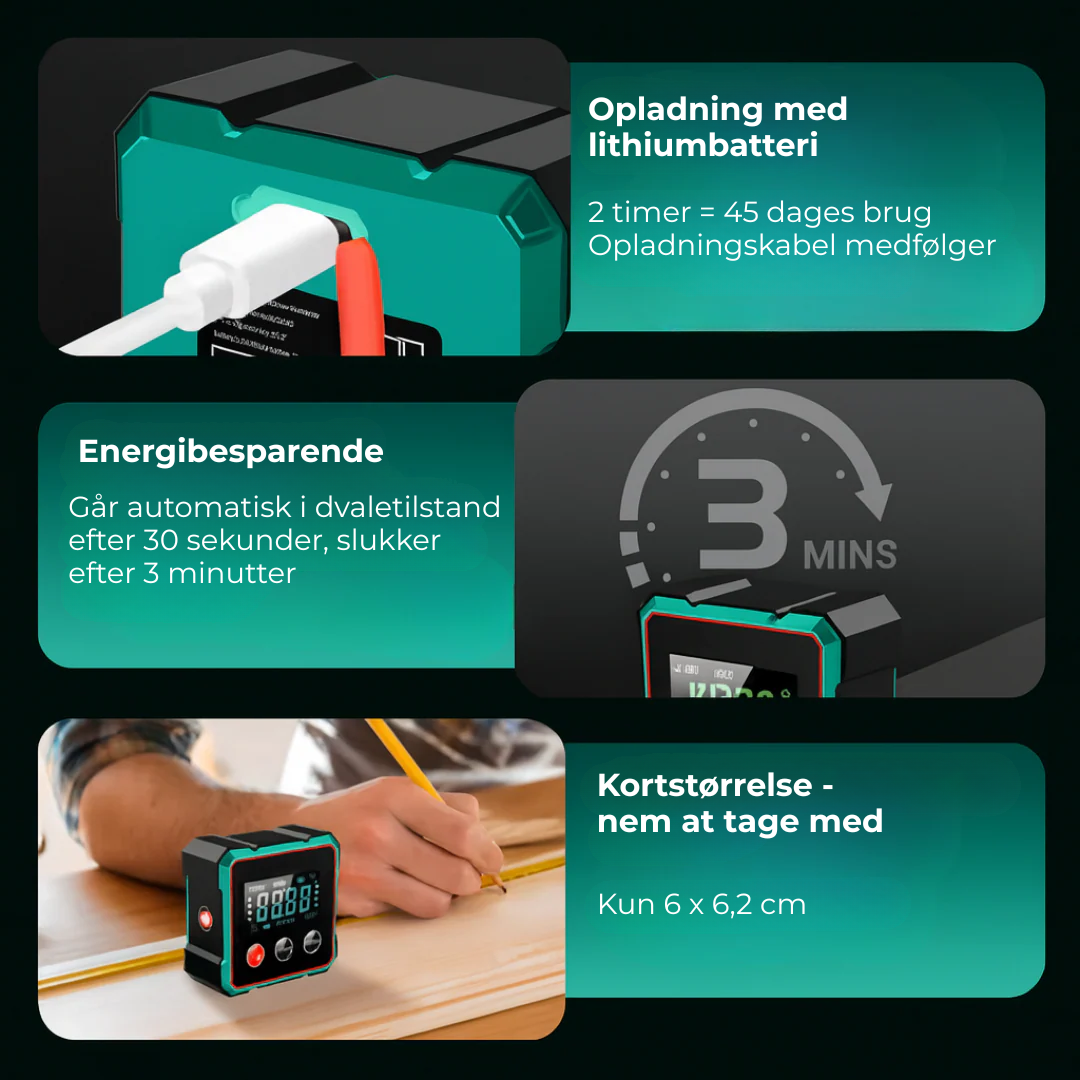 ByggeMester™ – Digital vinkel & vandret på én gang