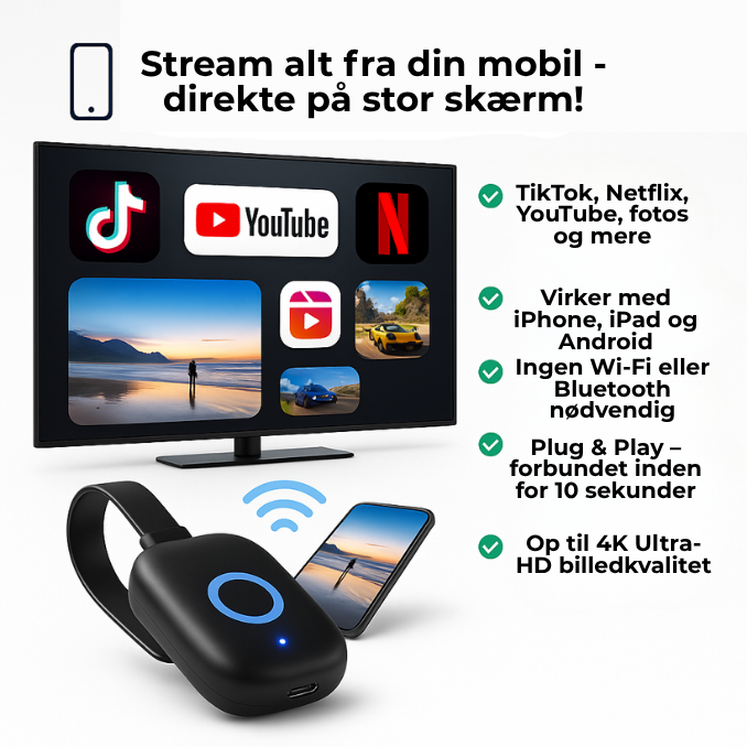 KastLink™ – Fra mobil til stor skærm uden besvær