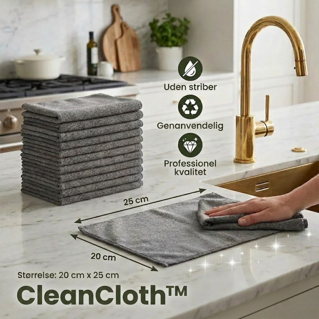 CleanCloth™ - Stribefri rengøring med genanvendelige mikrofiberklude!