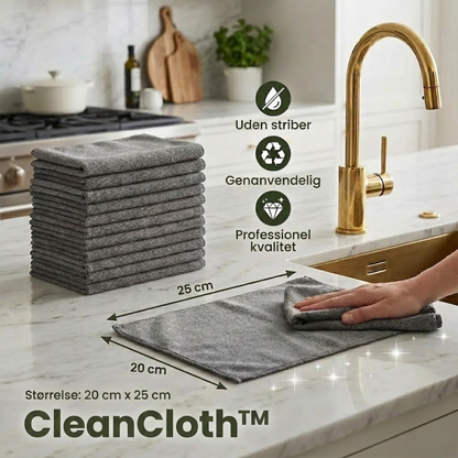 CleanCloth™ - Stribefri rengøring med genanvendelige mikrofiberklude!