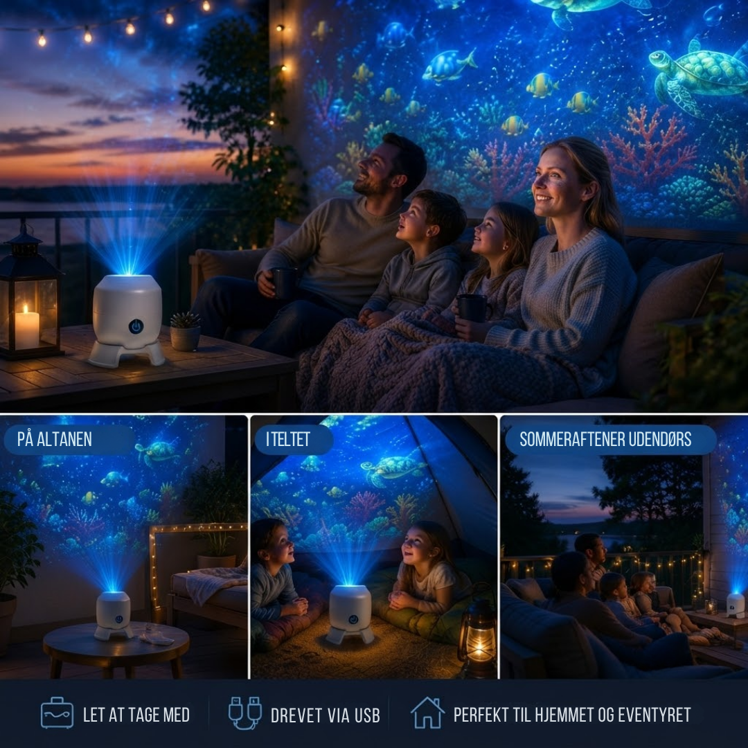 OceanGlow™ - Rotererende LED-lys der forvandler dit rum til et hav!