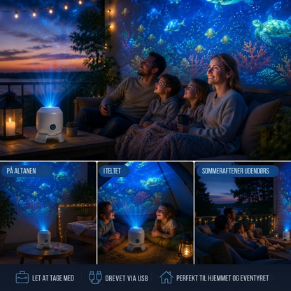 OceanGlow™ - Rotererende LED-lys der forvandler dit rum til et hav!