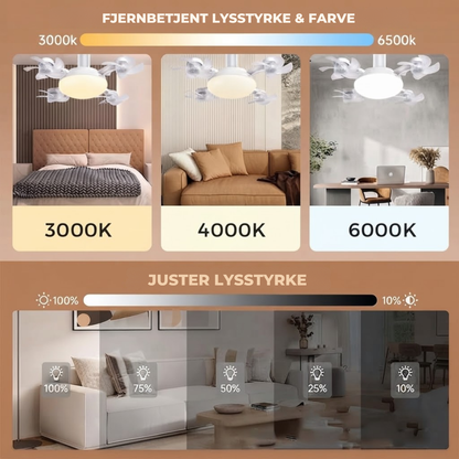 AirGlow™ - Køl dit rum ned med stil — LED-loft ventilator med fjernbetjening!