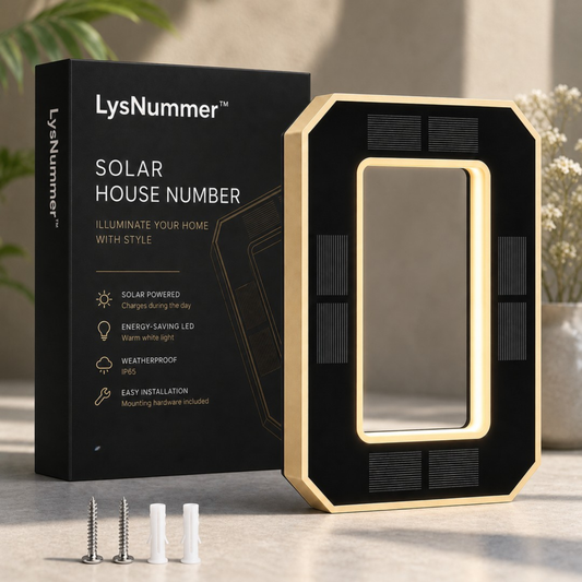 LysNummer™ - Smart og stilrent husnummer med solcelledrift!