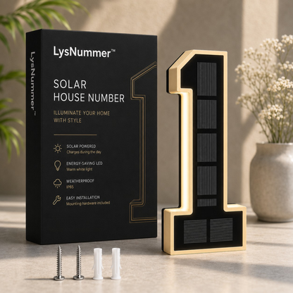 LysNummer™ - Smart og stilrent husnummer med solcelledrift!