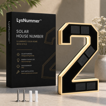 LysNummer™ - Smart og stilrent husnummer med solcelledrift!