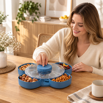 SnackDrej™ - Drejeligt serveringsbræt til hyggelige stunder med familie og venner!