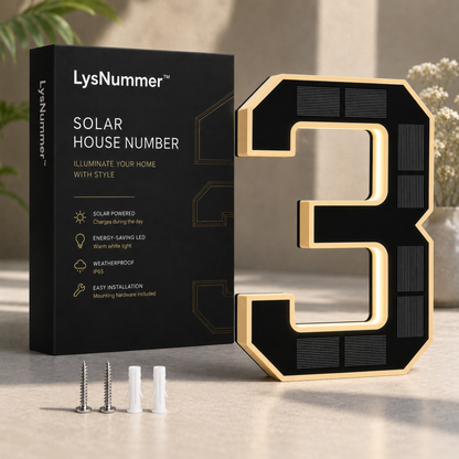 LysNummer™ - Smart og stilrent husnummer med solcelledrift!