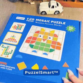 PuzzelSmart™ - Sjovt og lærerigt mosaikpuslespil til nysgerrige børn!
